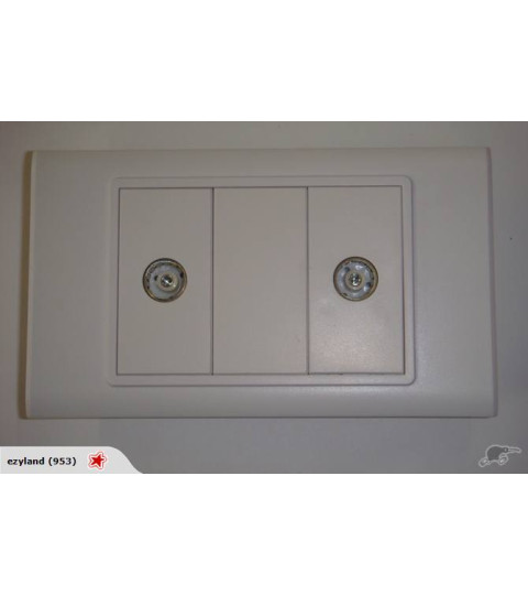PAL 2 Socket Outlet Wallplate - TV